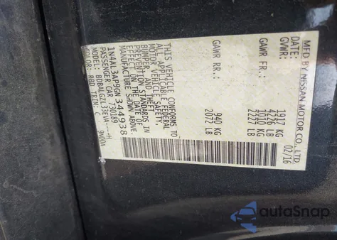 2016 Nissan Altima 2.5 S from USA, damaged, VIN 1N4AL3AP9GN344938